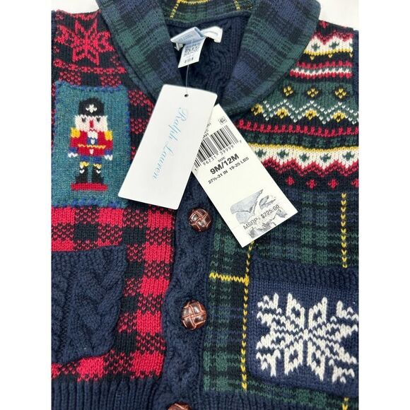 Polo Ralph Lauren Baby Holiday Sweater with Nutcracker Patch Size 9M/12M - Picture 5 of 6